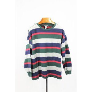 Vintage NORTHERN ELEMENTS Striped Cotton Jersey Long Sleeve T-Shirt, Size L